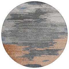 Machine Washable Indoor/Outdoor Chantille Paprika 8' x 8' Round Rug