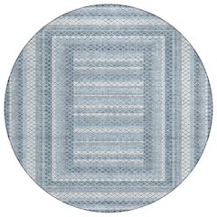 Machine Washable Indoor/Outdoor Chantille Denim 8' x 8' Round Rug