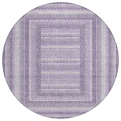 Machine Washable Indoor/Outdoor Chantille Lavender 8' x 8' Round Rug