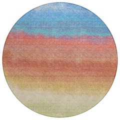 Machine Washable Indoor/Outdoor Chantille Coral 8' x 8' Round Rug