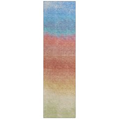 Machine Washable Indoor/Outdoor Chantille Coral 2'3" x 7'6" Runner Rug