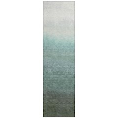 Machine Washable Indoor/Outdoor Chantille Seafoam 2'3" x 7'6" Runner Rug