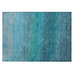 Machine Washable Indoor/Outdoor Chantille Teal 1'8" x 2'6" Rug