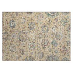 Machine Washable Indoor/Outdoor Chantille Gold 1'8" x 2'6" Rug