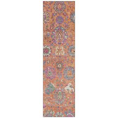 Machine Washable Indoor/Outdoor Chantille Orange 2'3" x 7'6" Runner Rug