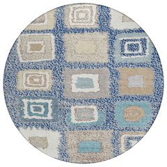 Machine Washable Indoor/Outdoor Chantille Navy 8' x 8' Round Rug