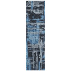 Machine Washable Indoor/Outdoor Chantille ACN2015 Black 2'3" x 7'6" Runner Rug