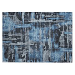 Machine Washable Indoor/Outdoor Chantille ACN2015 Black 1'8" x 2'6" Rug