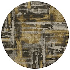 Machine Washable Indoor/Outdoor Chantille ACN2015 Coffee 8' x 8' Round Rug