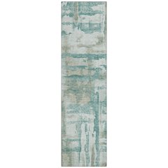 Machine Washable Indoor/Outdoor Chantille ACN2015 Teal 2'3" x 7'6" Runner Rug