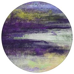 Machine Washable Indoor/Outdoor Chantille ACN2016 Purple 8' x 8' Round Rug