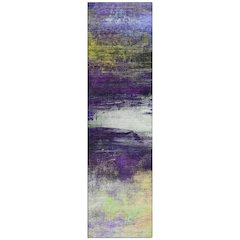 Machine Washable Indoor/Outdoor Chantille ACN2016 Purple 2'3" x 7'6" Runner Rug