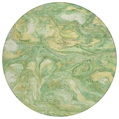 Machine Washable Indoor/Outdoor Chantille ACN2017 Green 8' x 8' Round Rug