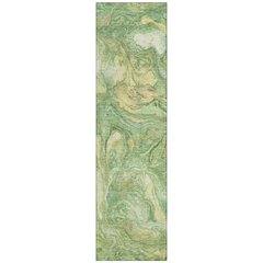 Machine Washable Indoor/Outdoor Chantille ACN2017 Green 2'3" x 7'6" Runner Rug