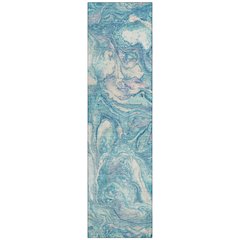 Machine Washable Indoor/Outdoor Chantille ACN2017 Teal 2'3" x 7'6" Runner Rug