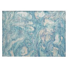 Machine Washable Indoor/Outdoor Chantille ACN2017 Teal 1'8" x 2'6" Rug