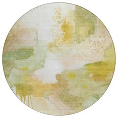 Machine Washable Indoor/Outdoor Chantille ACN2019 Fern 8' x 8' Round Rug