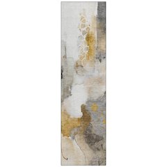 Machine Washable Indoor/Outdoor Chantille ACN2019 Mocha 2'3" x 7'6" Runner Rug