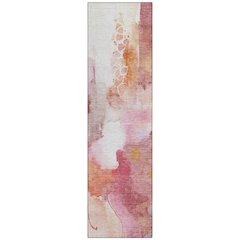 Machine Washable Indoor/Outdoor Chantille ACN2019 Pink 2'3" x 7'6" Runner Rug