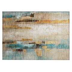 Machine Washable Indoor/Outdoor Chantille ACN2020 Beige 1'8" x 2'6" Rug