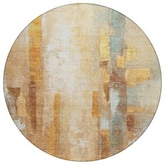 Machine Washable Indoor/Outdoor Chantille ACN2020 Copper 8' x 8' Round Rug