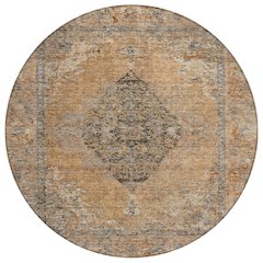 Machine Washable Indoor/Outdoor Chantille ACN2021 Copper 8' x 8' Round Rug