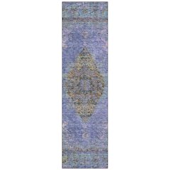 Machine Washable Indoor/Outdoor Chantille ACN2021 Purple 2'3" x 7'6" Runner Rug