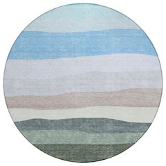 Machine Washable Indoor/Outdoor Chantille ACN2023 Green 8' x 8' Round Rug