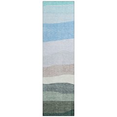Machine Washable Indoor/Outdoor Chantille ACN2023 Green 2'3" x 7'6" Runner Rug