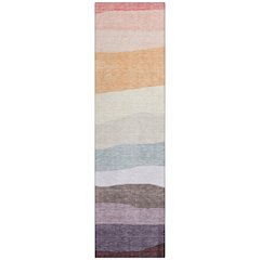Machine Washable Indoor/Outdoor Chantille ACN2023 Orange 2'3" x 7'6" Runner Rug