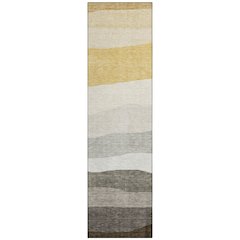 Machine Washable Indoor/Outdoor Chantille ACN2023 Pewter 2'3" x 7'6" Runner Rug