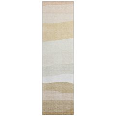 Machine Washable Indoor/Outdoor Chantille ACN2023 Wheat 2'3" x 7'6" Runner Rug