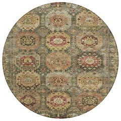 Machine Washable Indoor/Outdoor Chantille ACN2024 Aloe 8' x 8' Round Rug