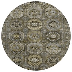 Machine Washable Indoor/Outdoor Chantille ACN2024 Mocha 8' x 8' Round Rug