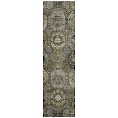 Machine Washable Indoor/Outdoor Chantille ACN2024 Mocha 2'3" x 7'6" Runner Rug