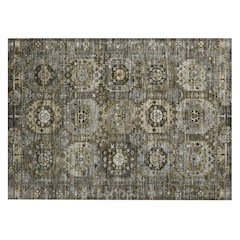 Machine Washable Indoor/Outdoor Chantille ACN2024 Mocha 1'8" x 2'6" Rug
