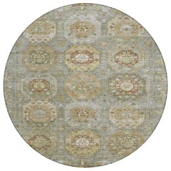 Machine Washable Indoor/Outdoor Chantille ACN2024 Sage 8' x 8' Round Rug