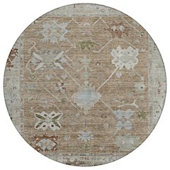 Machine Washable Indoor/Outdoor Chantille ACN2025 Brown 8' x 8' Round Rug