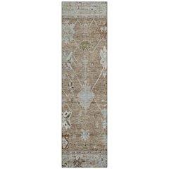 Machine Washable Indoor/Outdoor Chantille ACN2025 Brown 2'3" x 7'6" Runner Rug