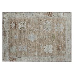 Machine Washable Indoor/Outdoor Chantille ACN2025 Brown 1'8" x 2'6" Rug