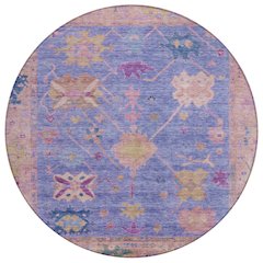 Machine Washable Indoor/Outdoor Chantille ACN2025 Purple 8' x 8' Round Rug