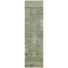 Machine Washable Indoor/Outdoor Chantille ACN2025 Sage 2'3" x 7'6" Runner Rug