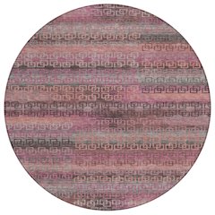 Machine Washable Indoor/Outdoor Chantille ACN2029 Pink 8' x 8' Round Rug