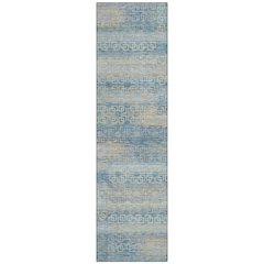 Machine Washable Indoor/Outdoor Chantille ACN2029 Teal 2'3" x 7'6" Runner Rug