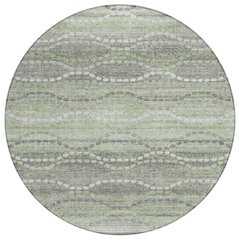 Machine Washable Indoor/Outdoor Chantille ACN2030 Green 8' x 8' Round Rug
