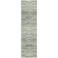 Machine Washable Indoor/Outdoor Chantille ACN2030 Green 2'3" x 7'6" Runner Rug