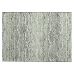 Machine Washable Indoor/Outdoor Chantille ACN2030 Green 1'8" x 2'6" Rug