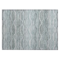 Machine Washable Indoor/Outdoor Chantille ACN2030 Teal 1'8" x 2'6" Rug