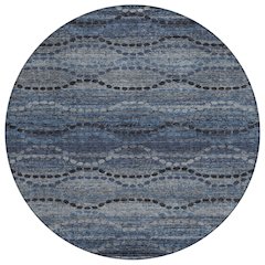 Machine Washable Indoor/Outdoor Chantille ACN2031 Navy 8' x 8' Round Rug