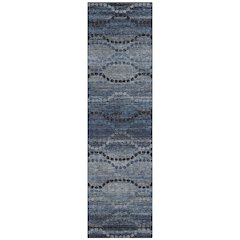 Machine Washable Indoor/Outdoor Chantille ACN2031 Navy 2'3" x 7'6" Runner Rug